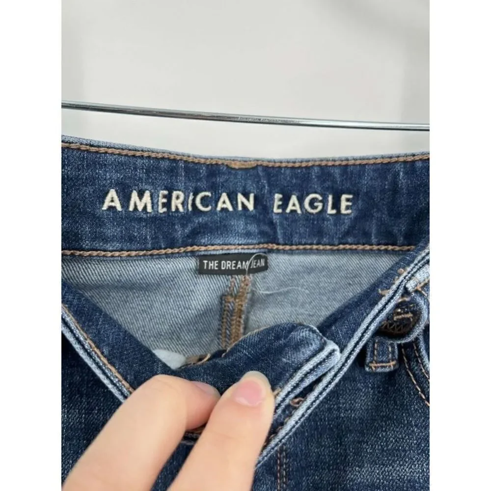 American Eagle Women's Distressed The Dream Jean‎ High Rise Jeggings Blue Size 0